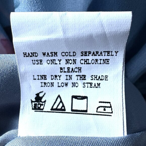 NWOT Womens Blue Floral Gown Dress Empire Waist Chiffon Size XL Crossover Front - Picture 11 of 12